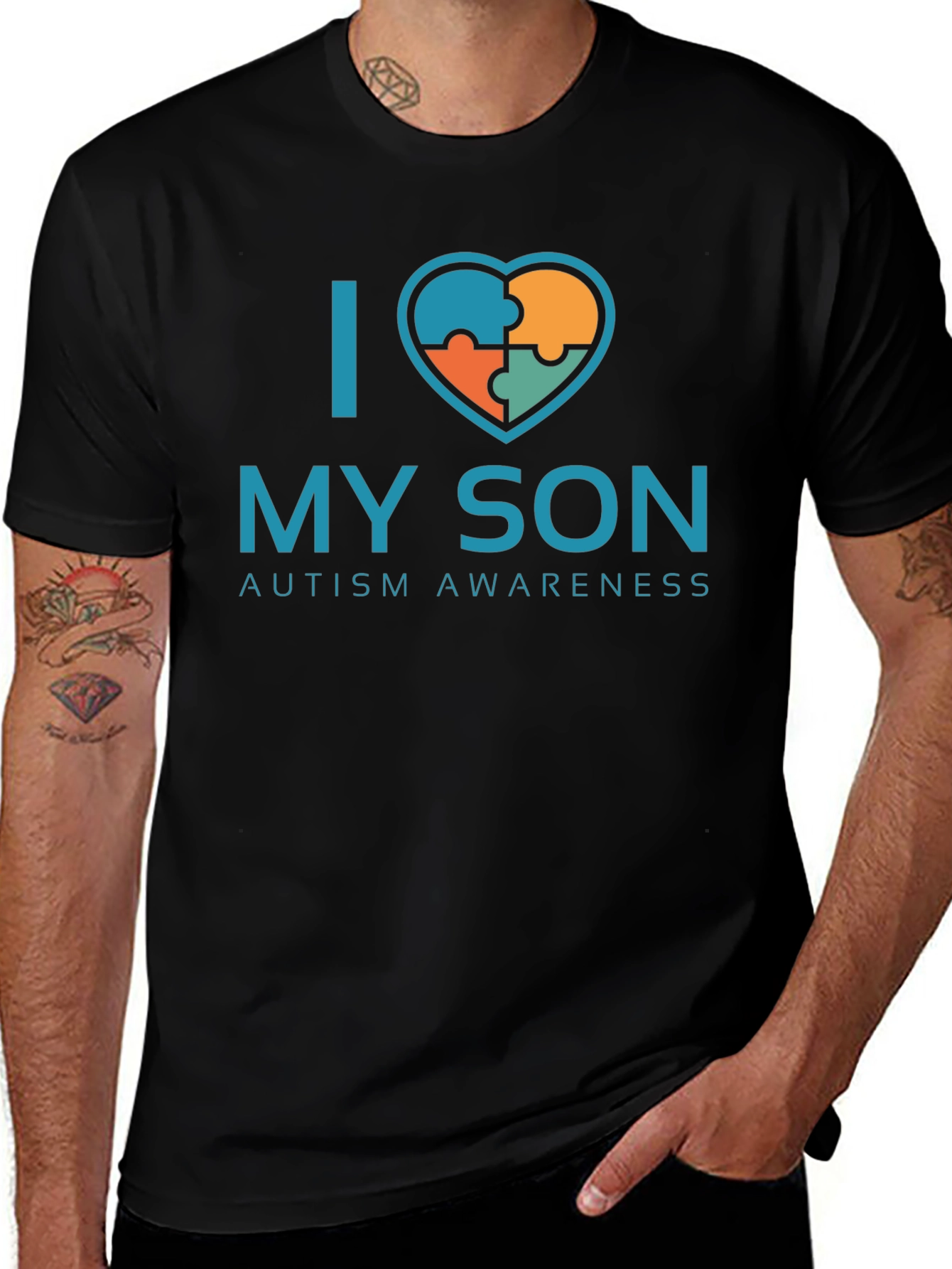 Variant 7 of I Love My Son Autism Awareness T-Shirt