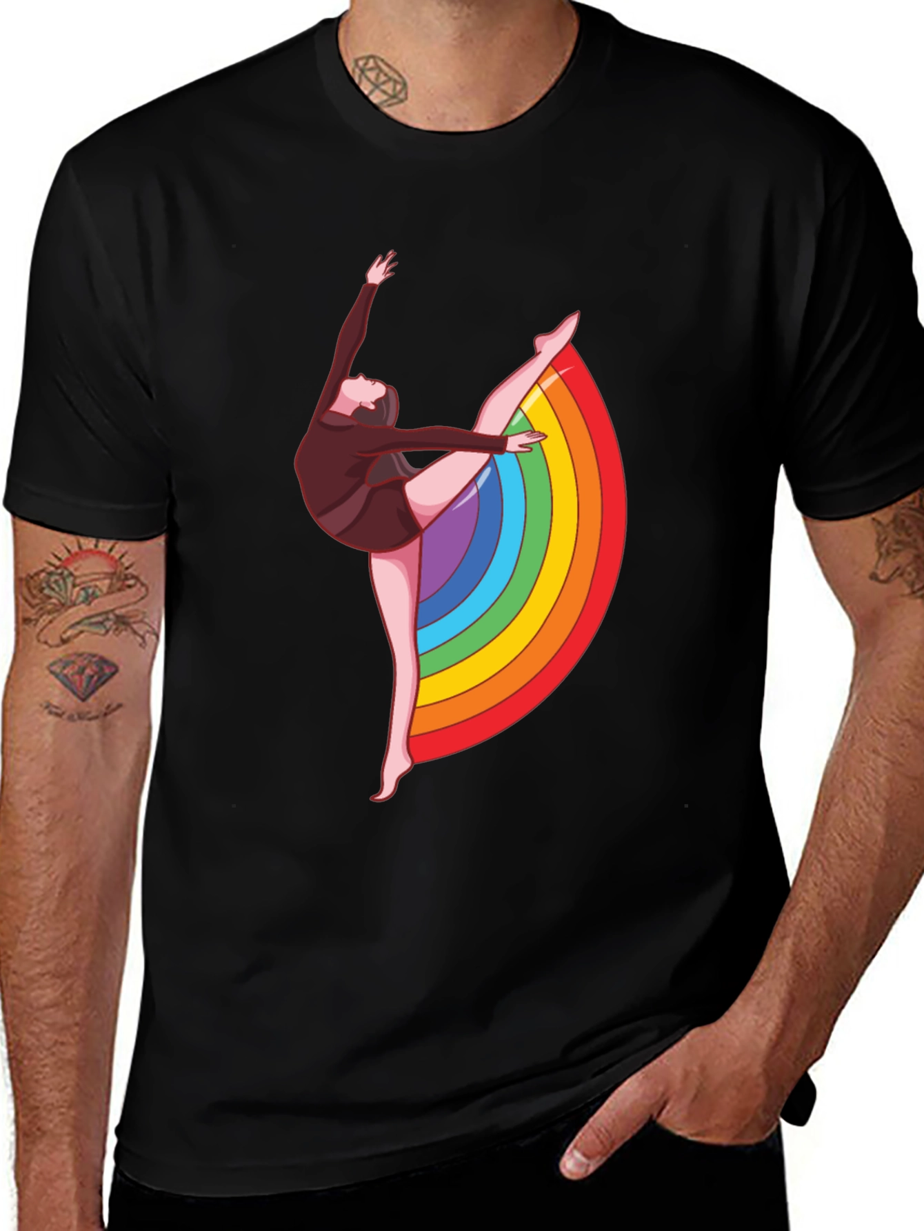 Variant 6 of Rainbow Gymnast Graphic Tee