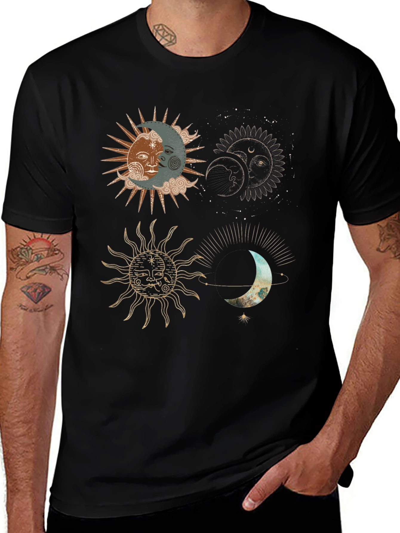 Variant 13 of Celestial Sun & Moon Graphic Tee