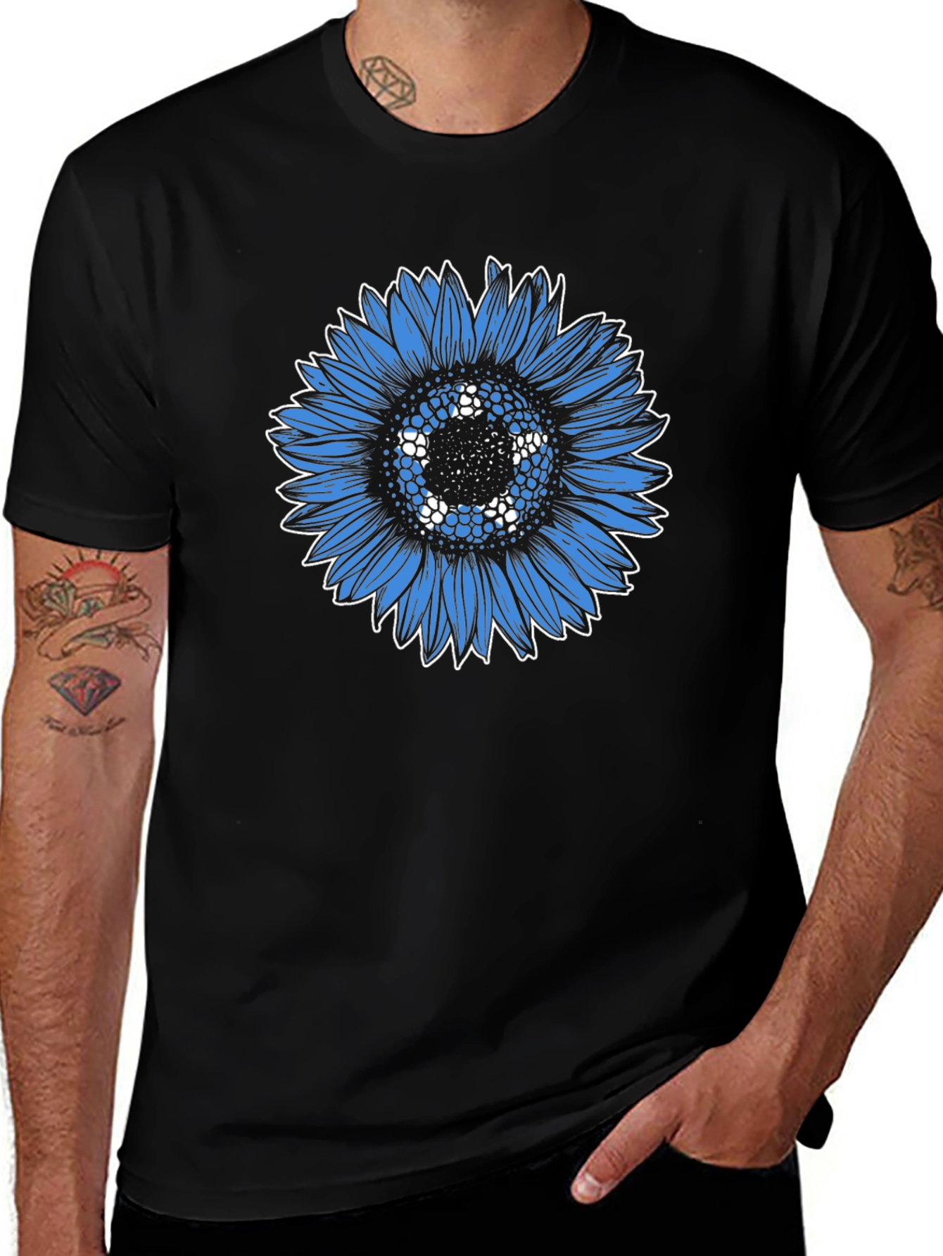 Variant 8 of Blue Sunflower Graphic Tee