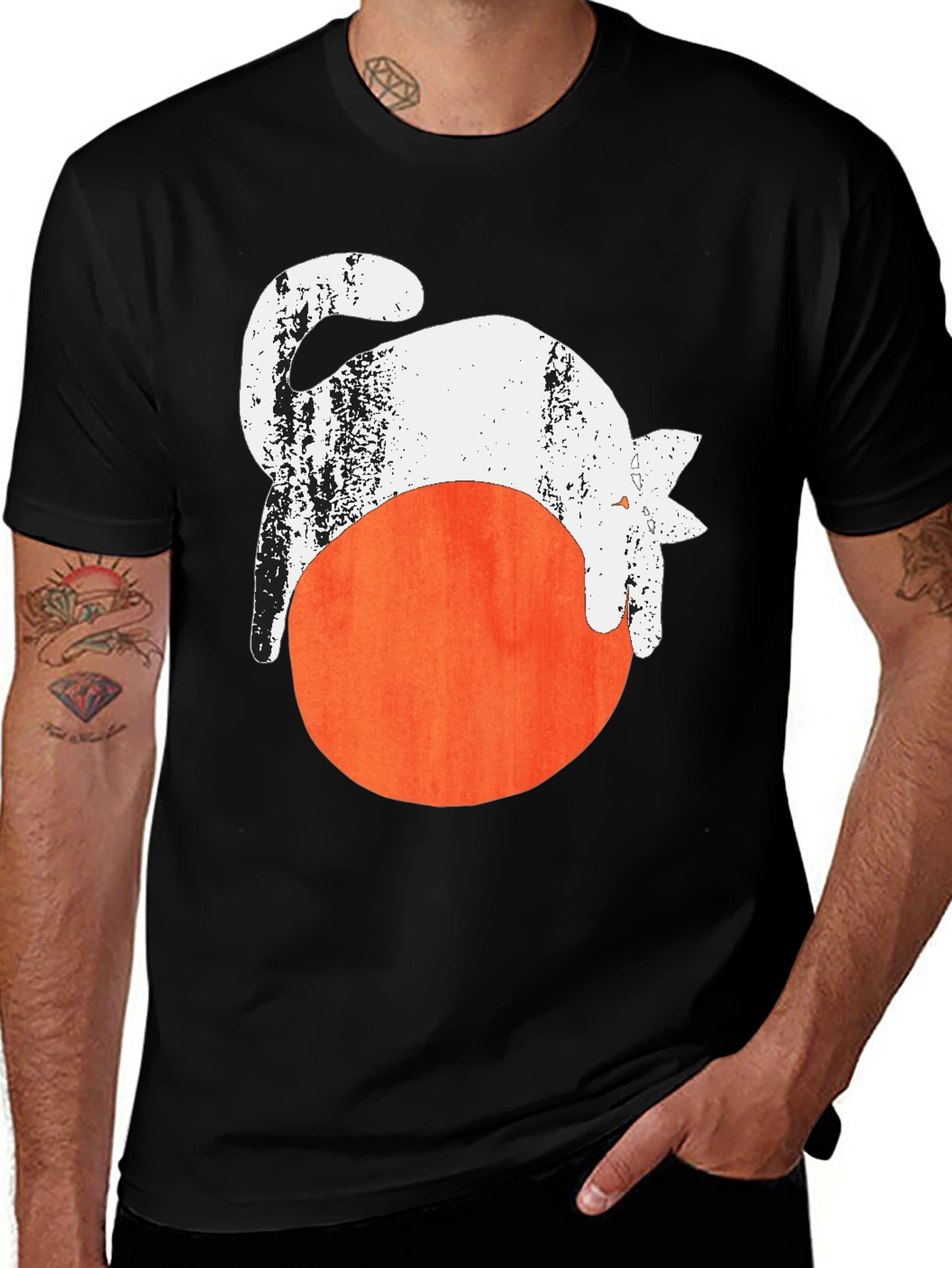 Variant 14 of Cat On Ball Graphic Tee - Unique Design