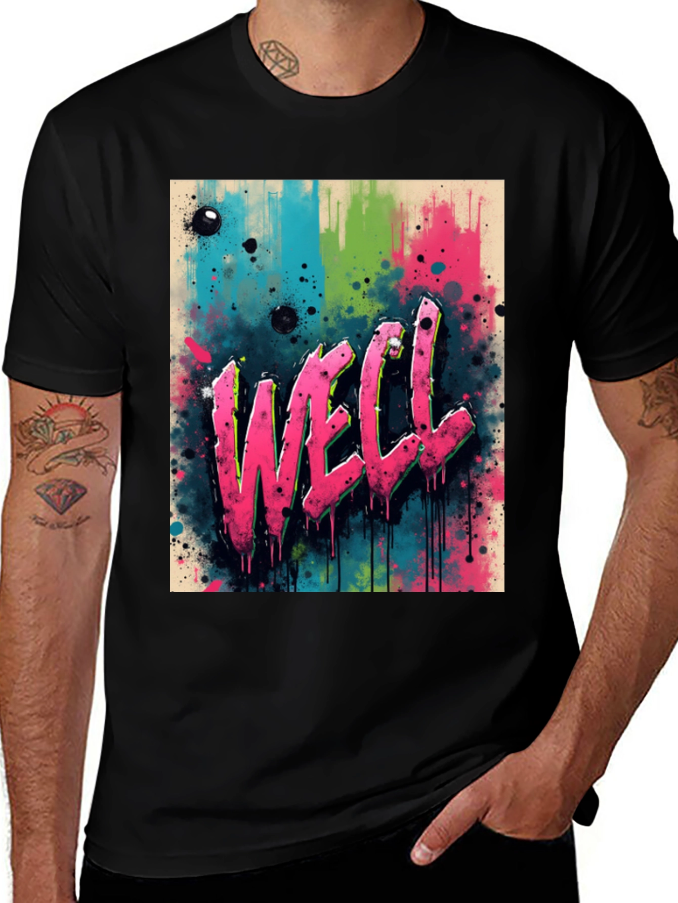 Variant 13 of Graffiti Style Graphic Tee - 'WELL'