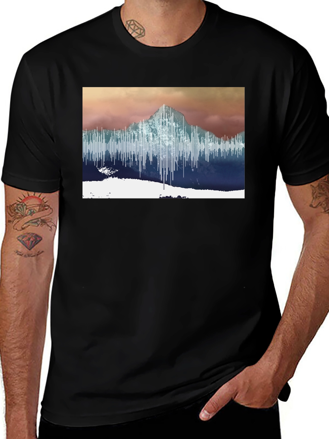 Variant 12 of Mountain Peak Waveform T-Shirt - Modern Graphic Tee
