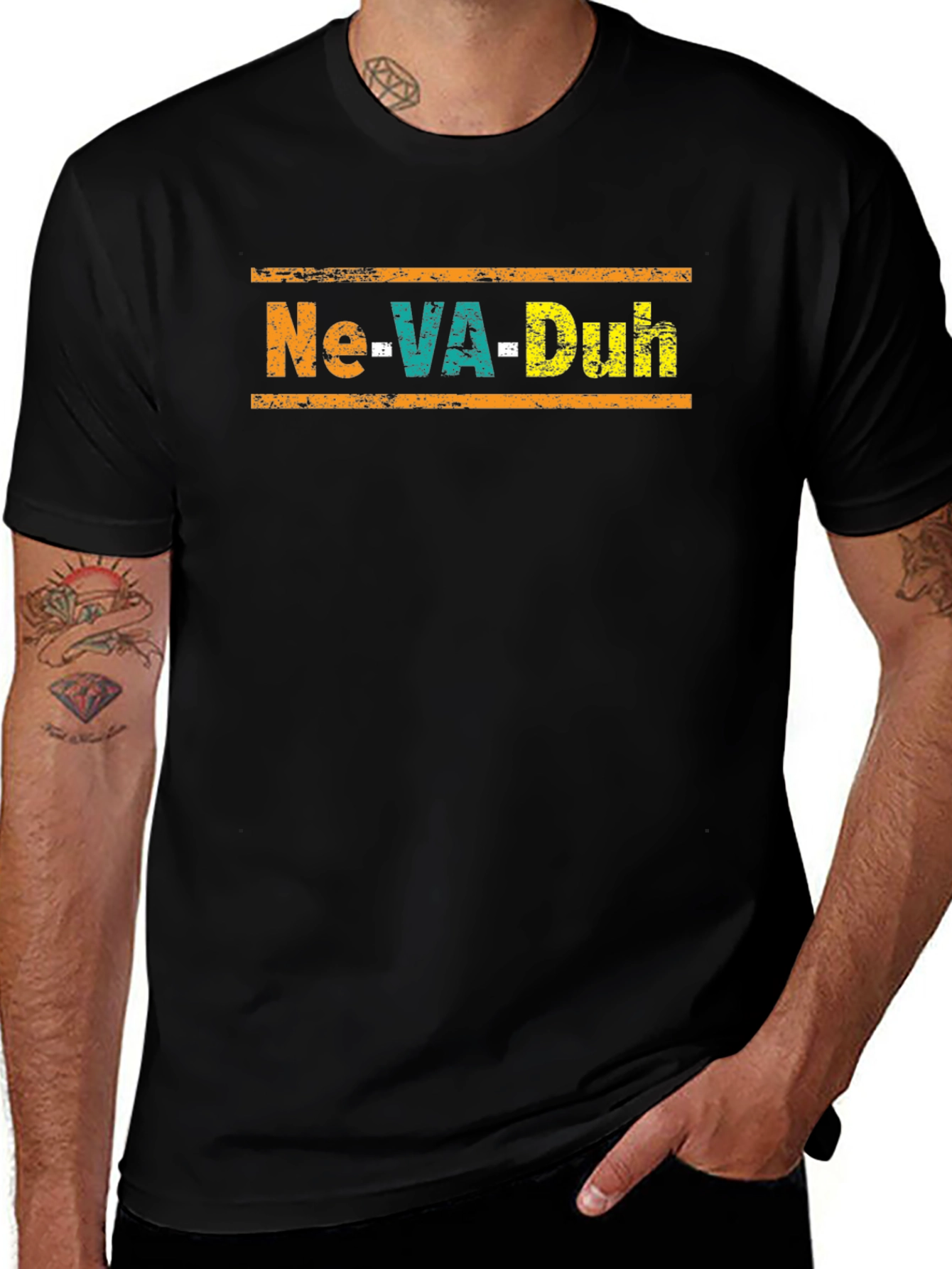 Variant 5 of Ne-VA-Duh Graphic Tee - Black Unisex T-Shirt