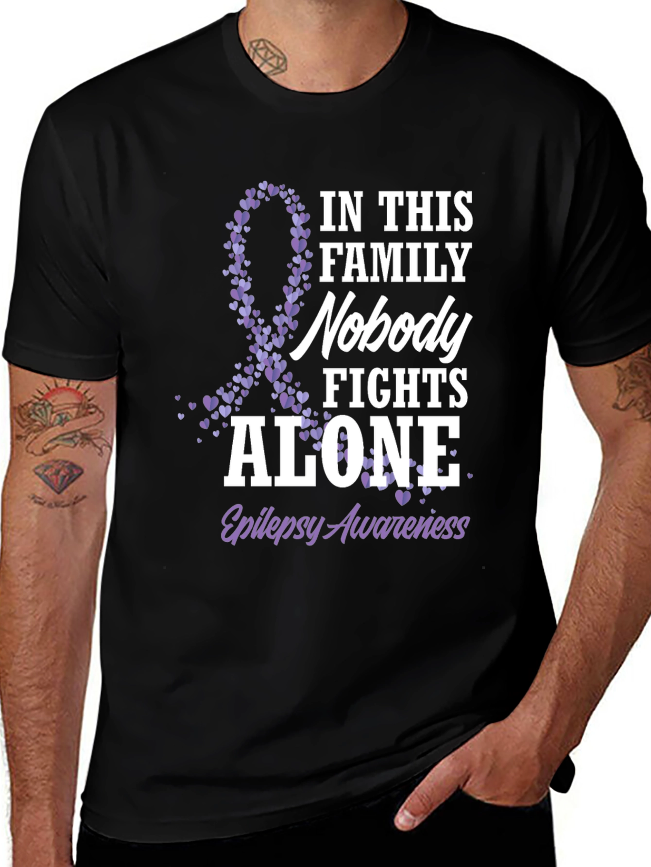 Epilepsy Awareness Nobody Fights Alone T-Shirt