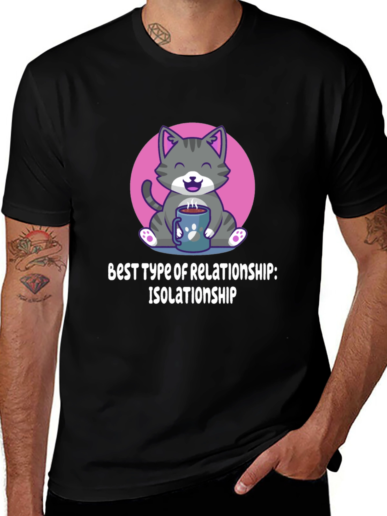 Isolation Relationship Cat T-Shirt - Funny Cute Tee
