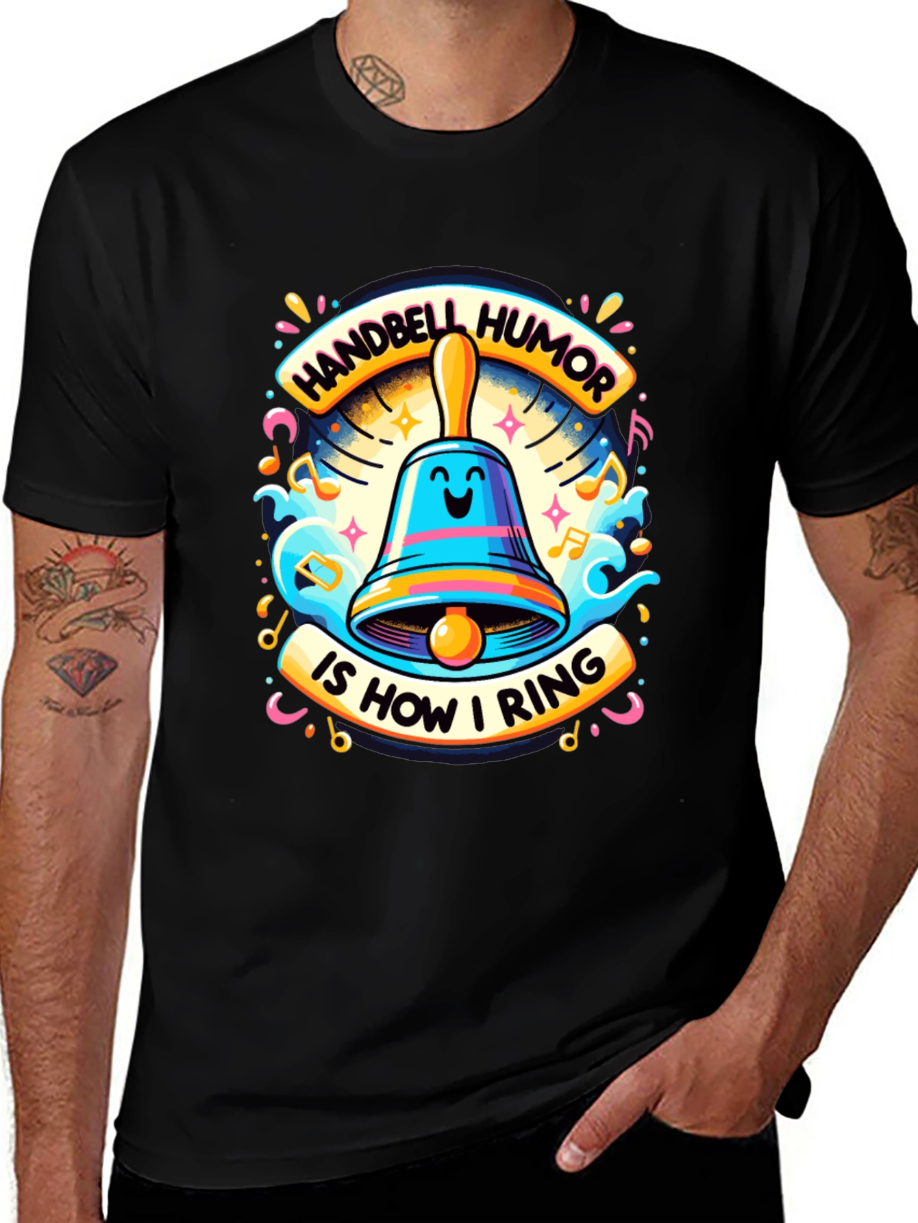 Variant 27 of Handbell Humor Tee - Musical Pun T-Shirt