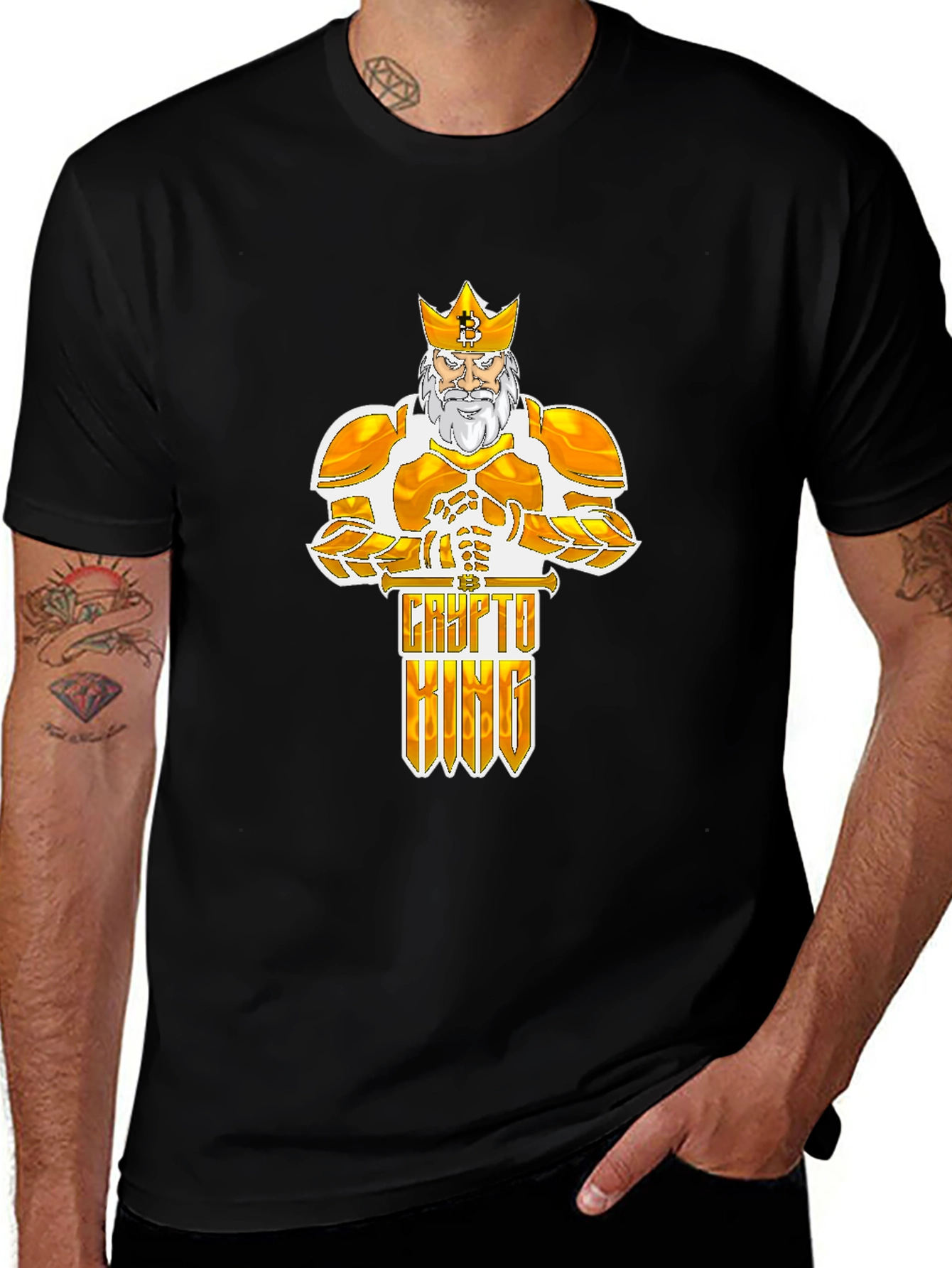 Variant 19 of Crypto King T-Shirt - Bitcoin Design