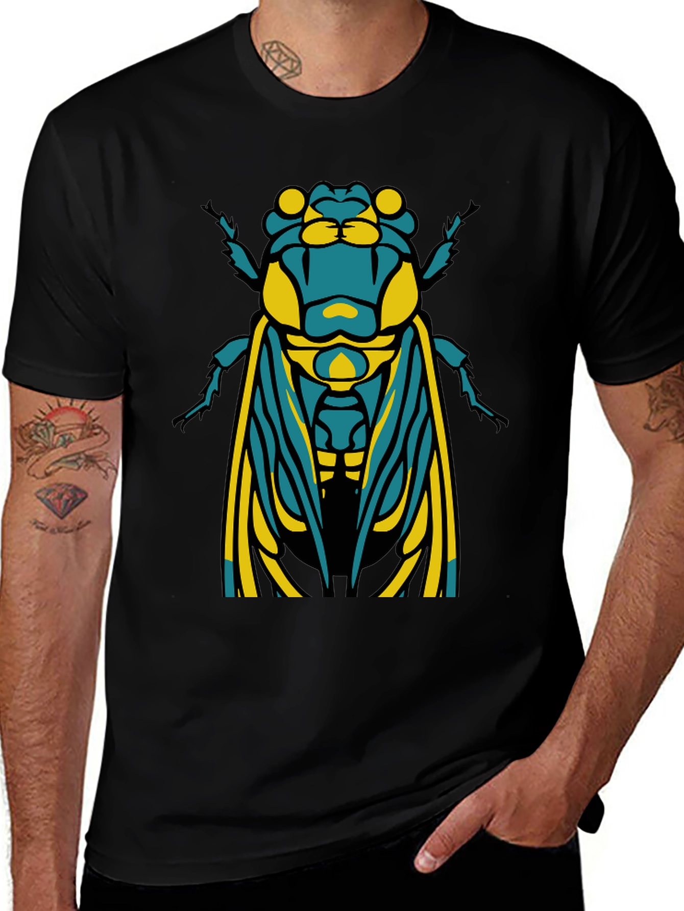 Variant 14 of Cicada Insect Graphic T-Shirt - Quirky Insect Tee