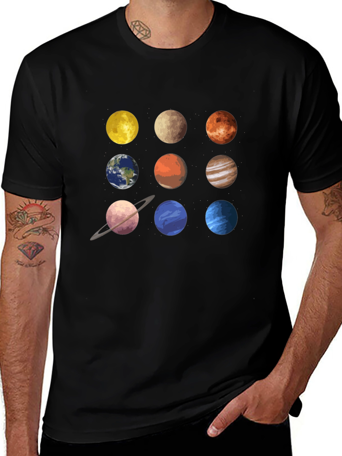 Variant 3 of Planets T-Shirt - Space Graphic Tee