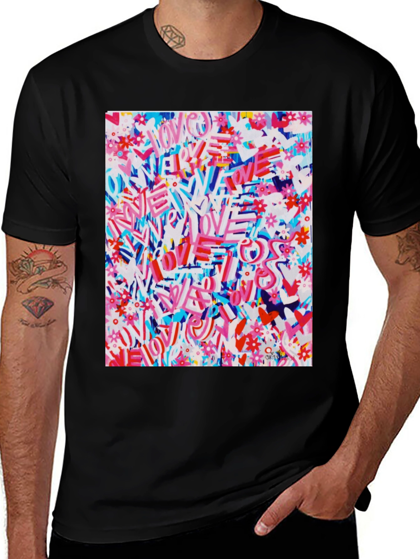 Variant 30 of Love Graffiti Graphic Tee - Artistic Streetwear