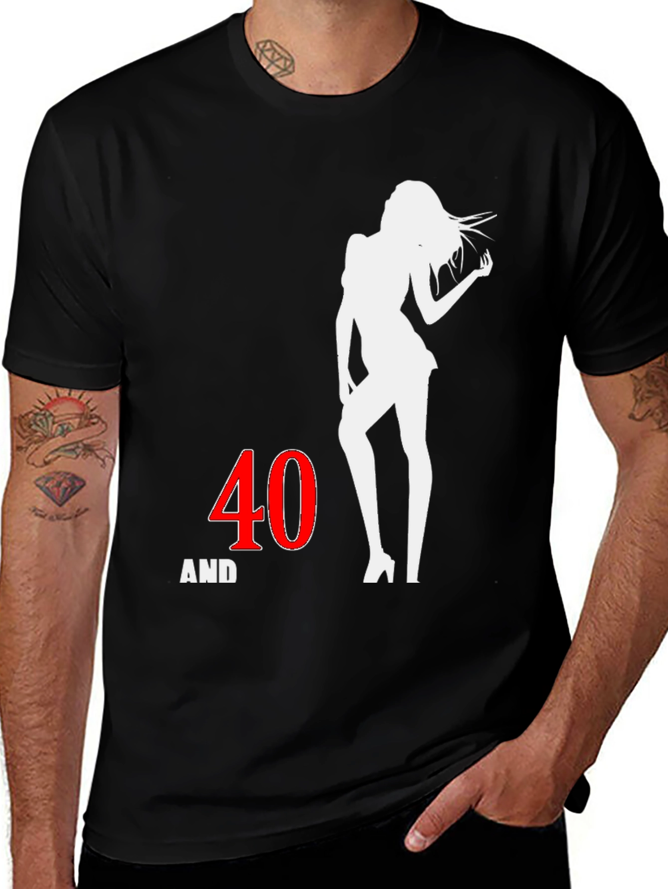 Variant 11 of Forty and Fabulous T-Shirt - Black