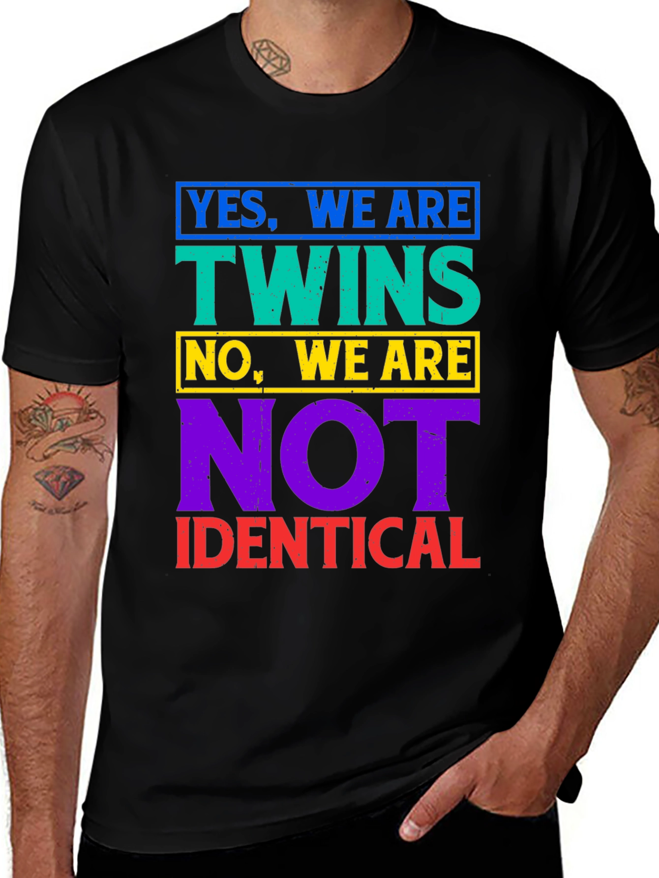 Variant 13 of Twins Not Identical T-Shirt - Funny Sibling Tee
