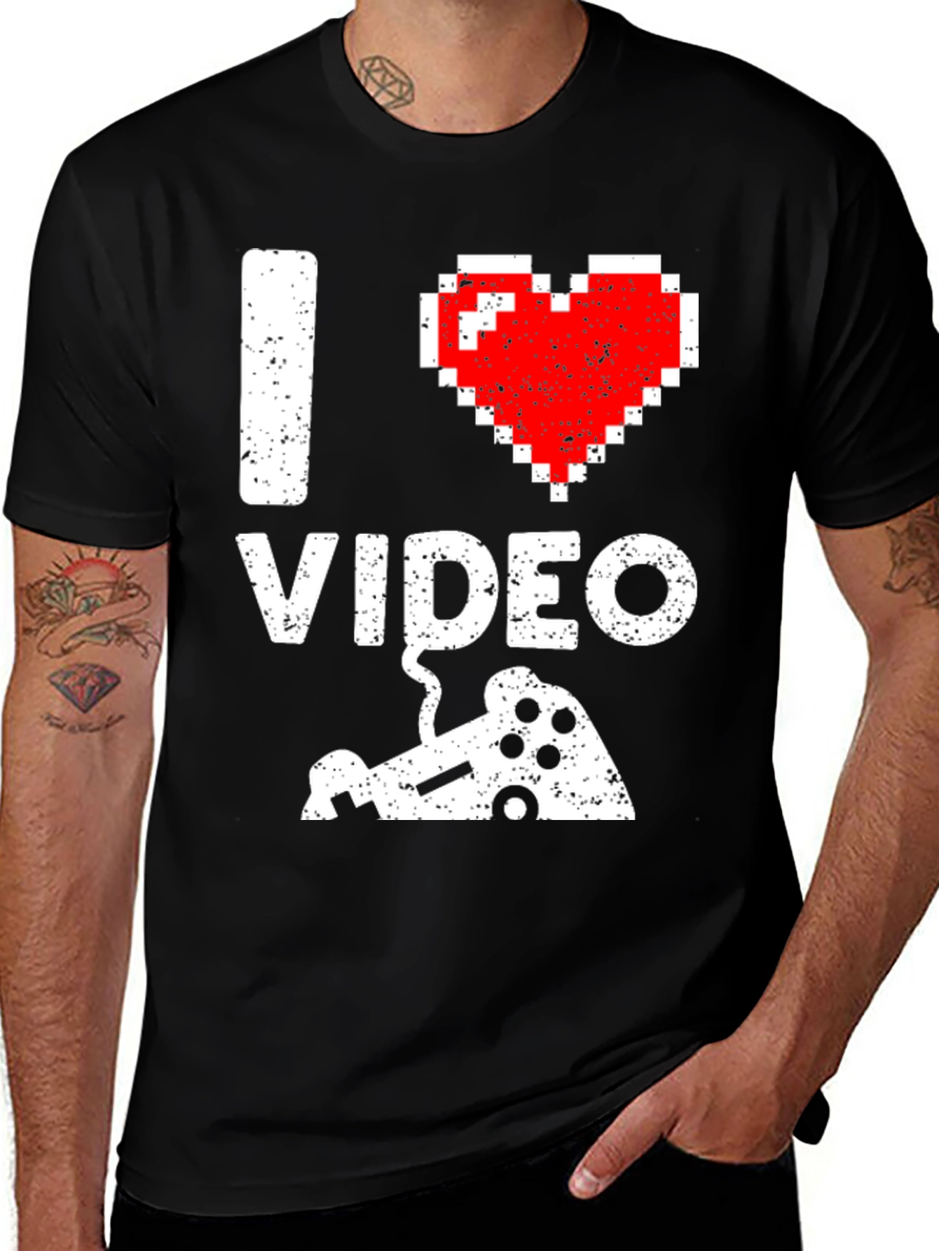 Variant 21 of I Love Video Games Pixel Art Gamer T-Shirt