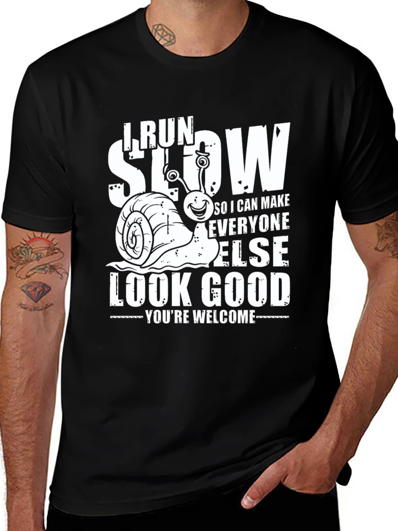 Variant 22 of I Run Slow Snail Graphic T-Shirt Funny