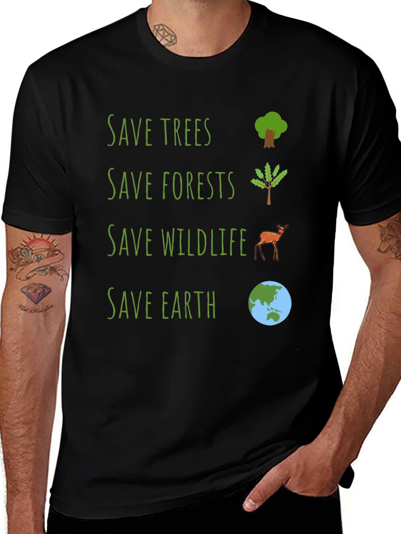 Variant 15 of Eco-Friendly Save Earth Graphic Tee
