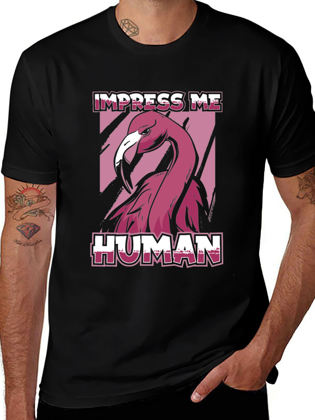 Variant 10 of Impress Me Human Flamingo Graphic T-Shirt
