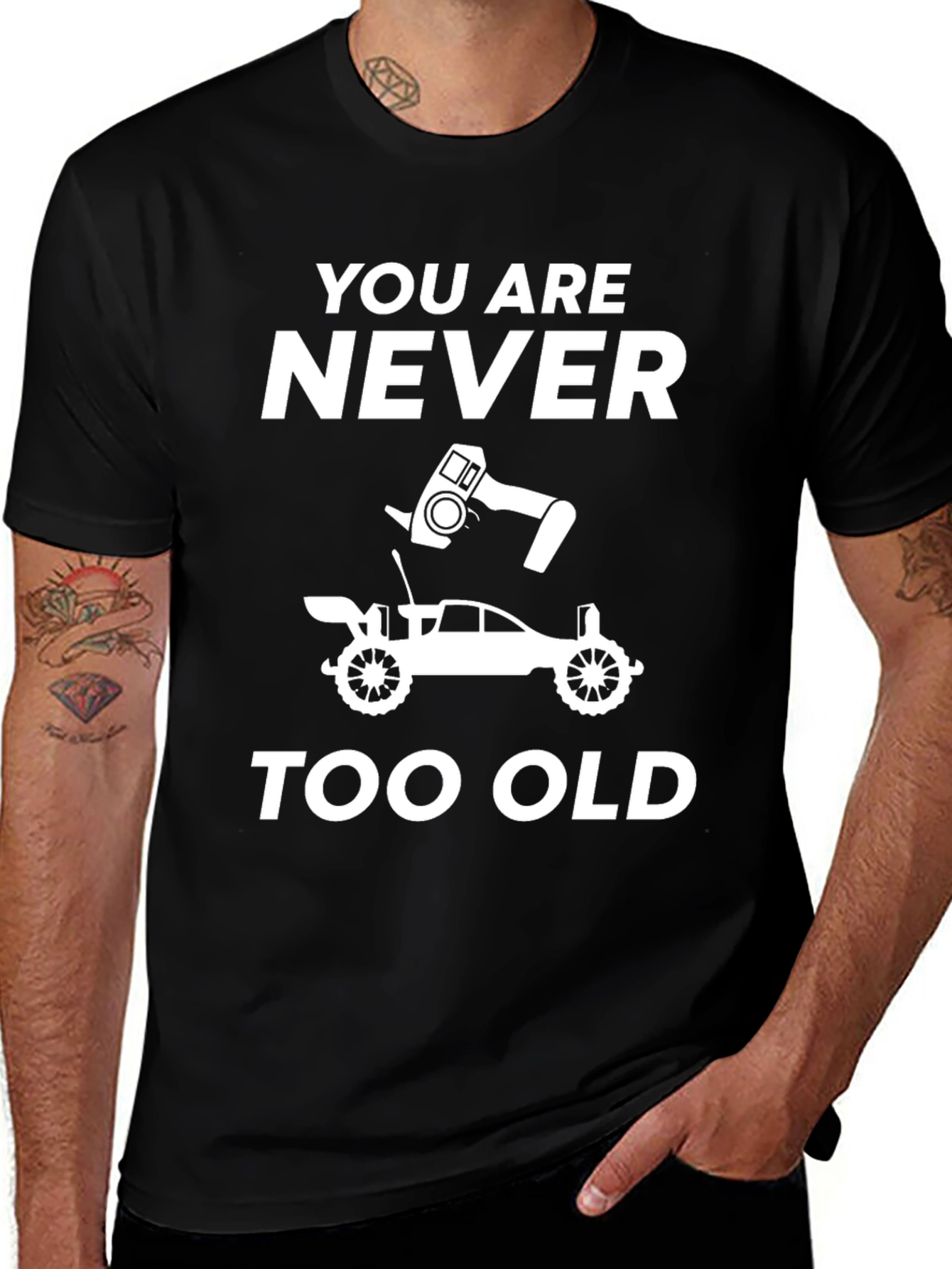 Variant 23 of Never Too Old RC Car Graphic T-Shirt