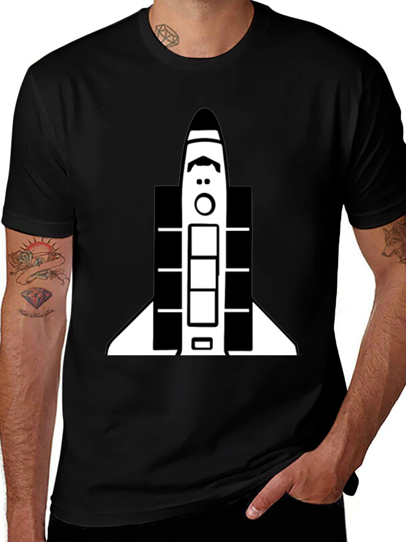 Variant 28 of Space Shuttle Graphic Tee - Unisex Black T-Shirt