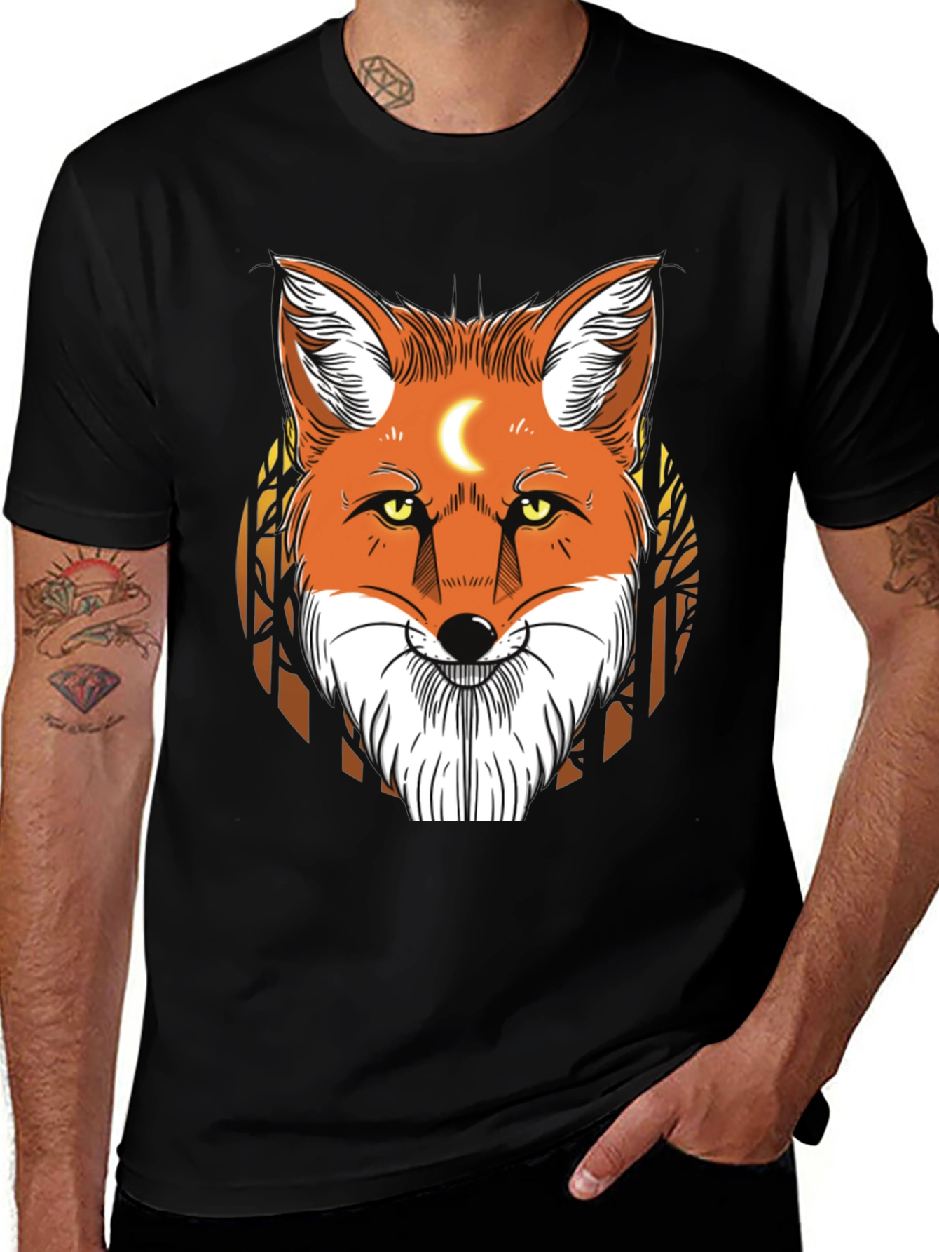 Variant 22 of Fox Moon Graphic T-Shirt