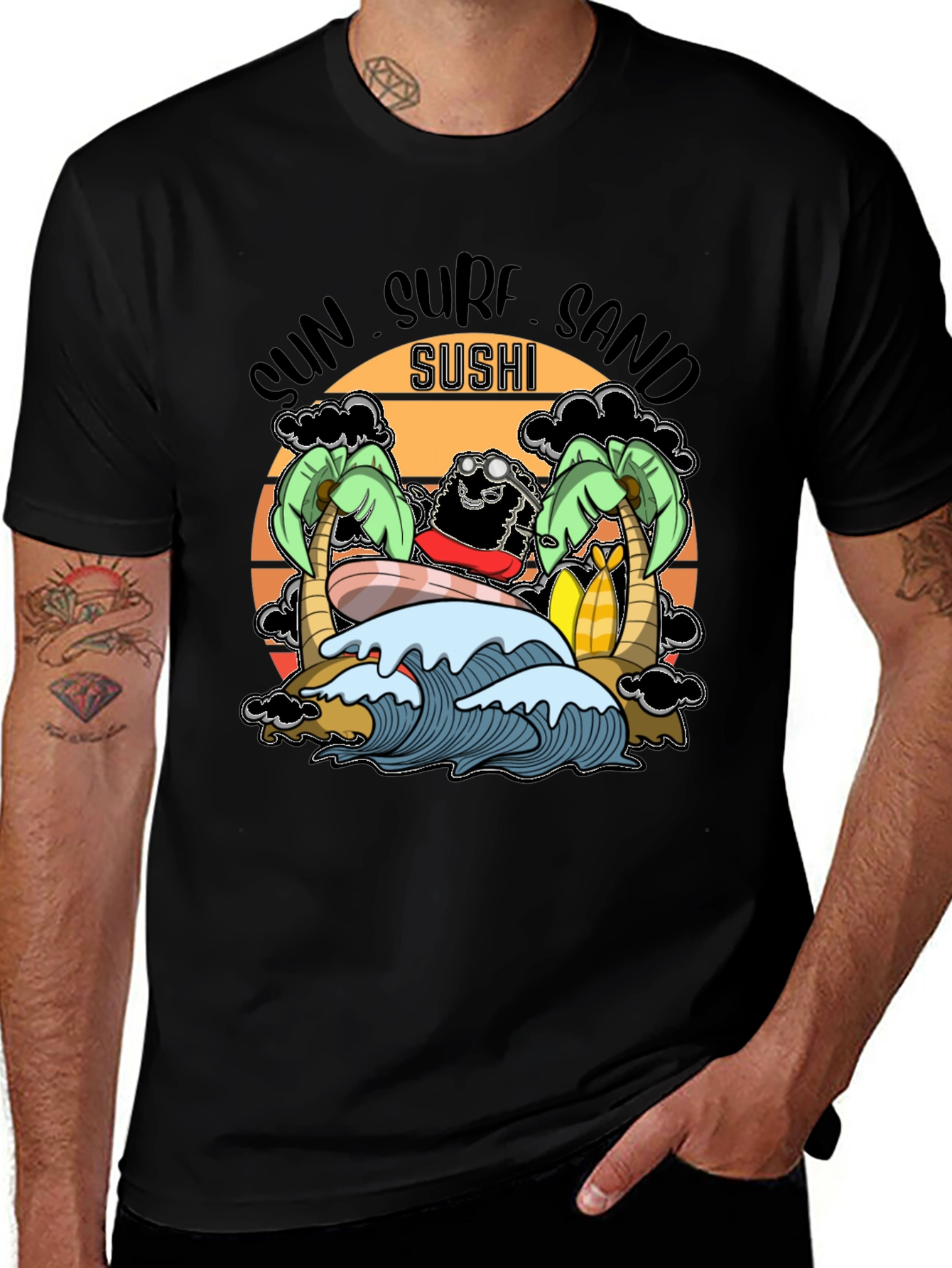 Sun Surf Sand Sushi T-Shirt