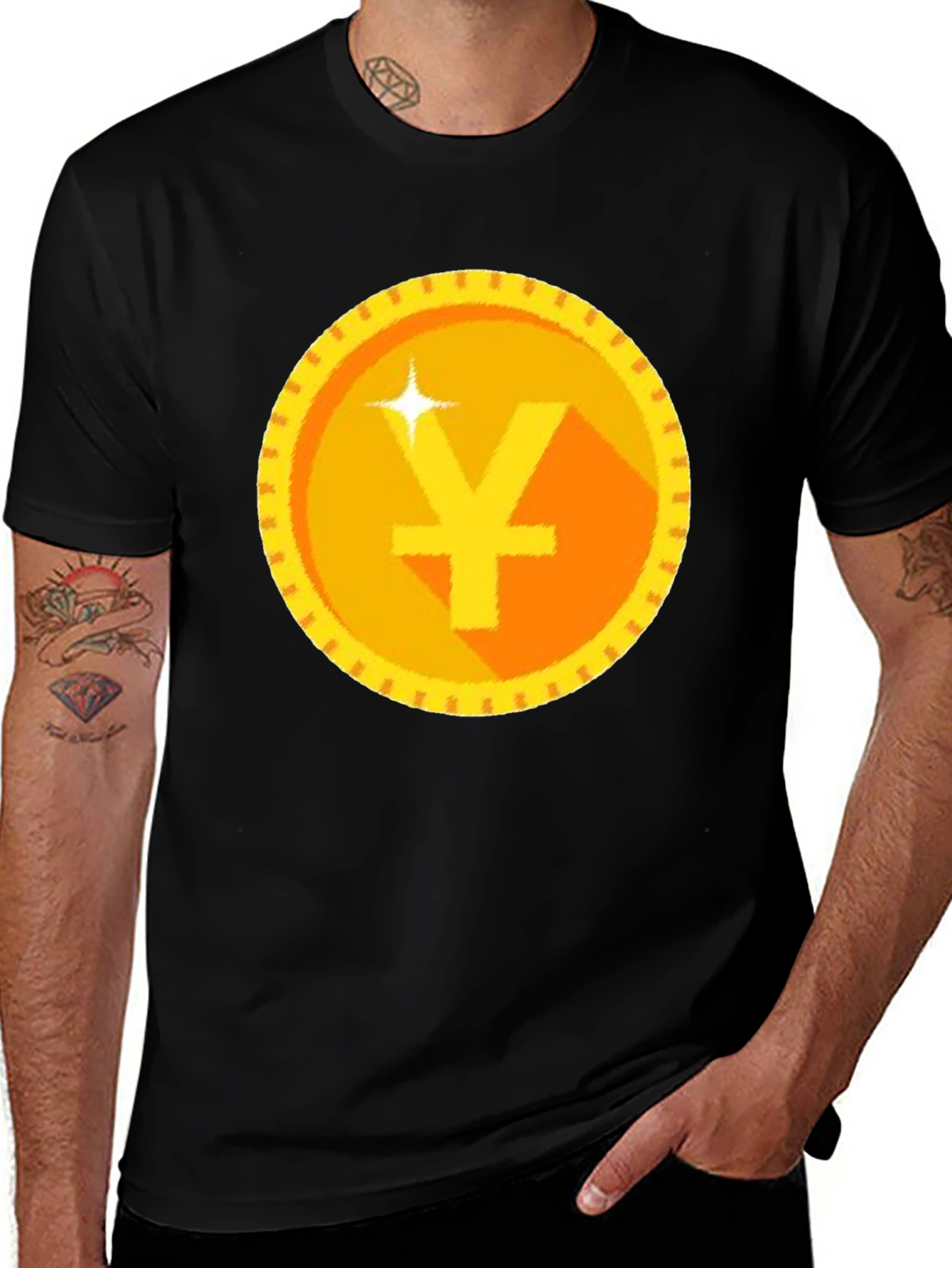 Variant 30 of Yen Coin Graphic Black T-Shirt