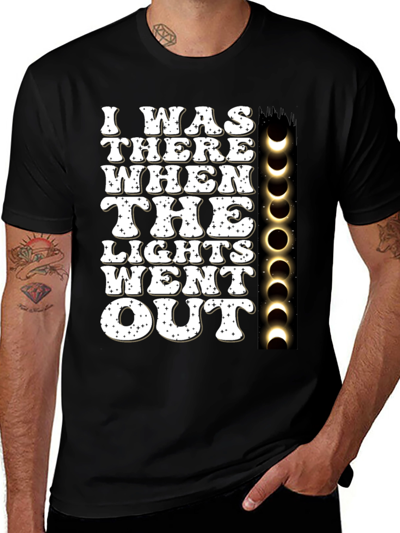 Variant 11 of I Was There When The Lights Went Out Eclipse T-Shirt
