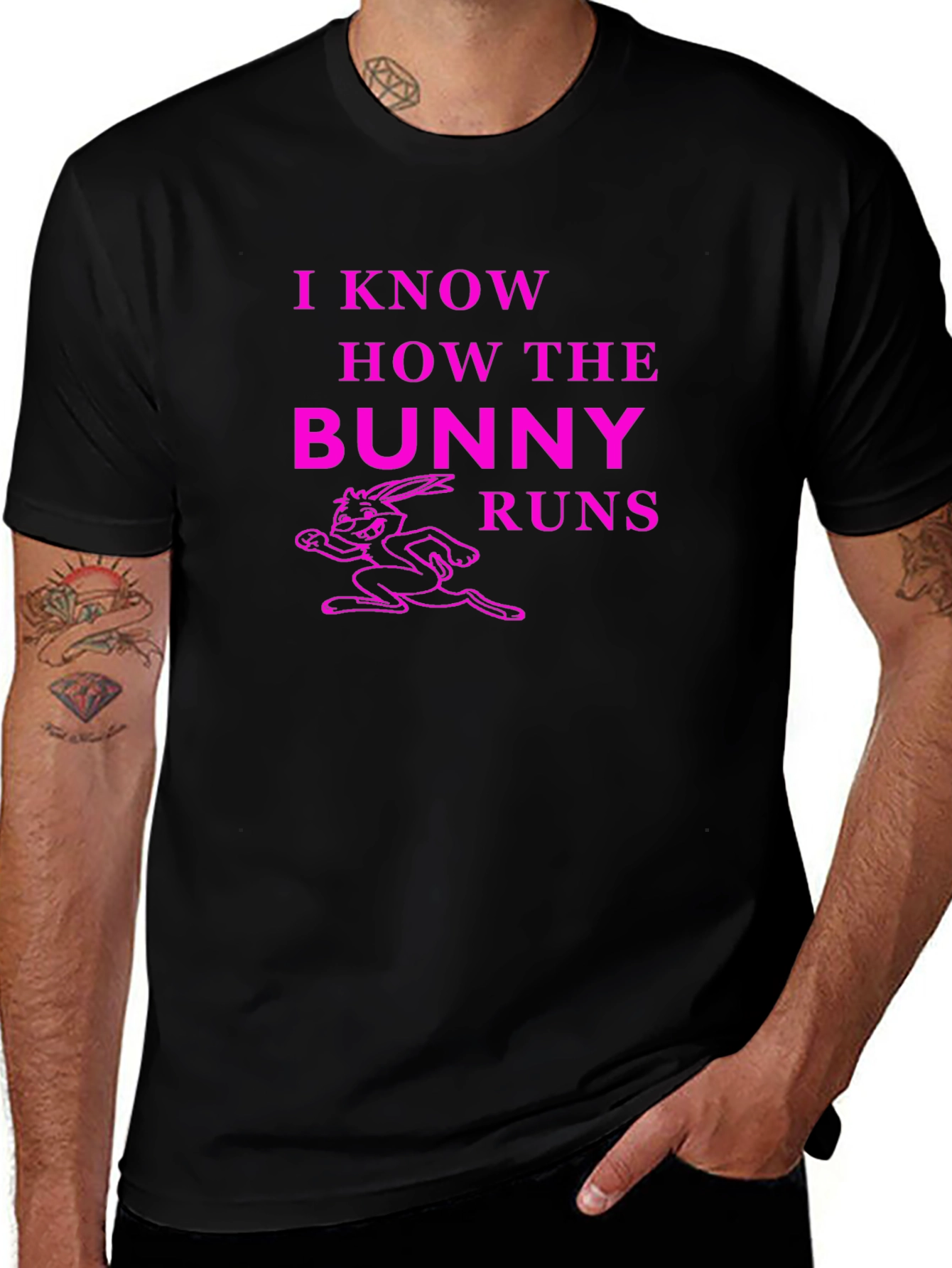 Variant 24 of I Know How The Bunny Runs Black T-Shirt