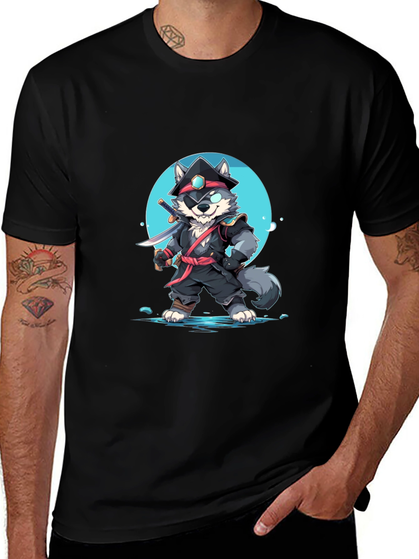 Variant 25 of Ninja Wolf Graphic T-Shirt