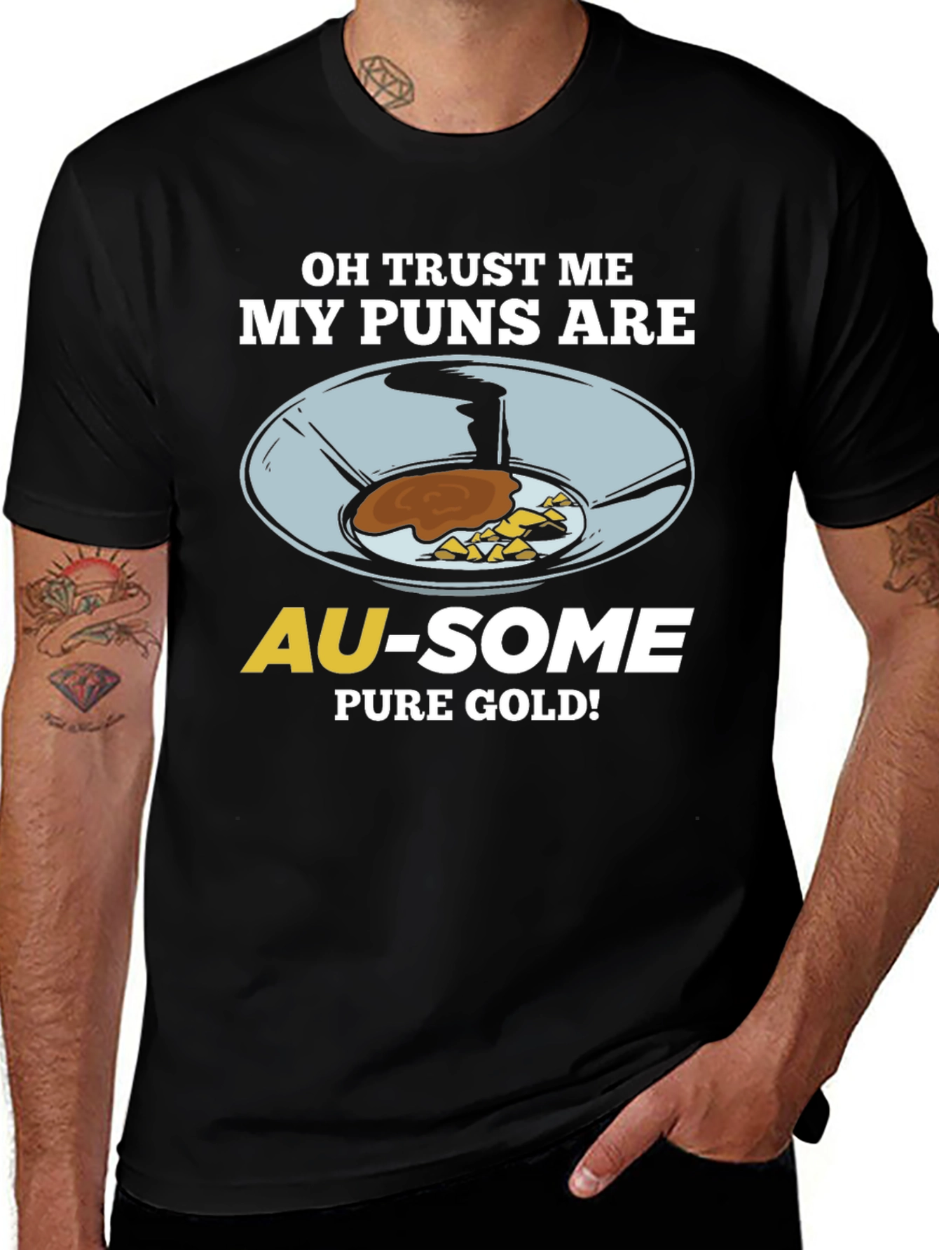 Variant 29 of Funny Gold Panning Pun T-Shirt - AU-some Pure Gold!