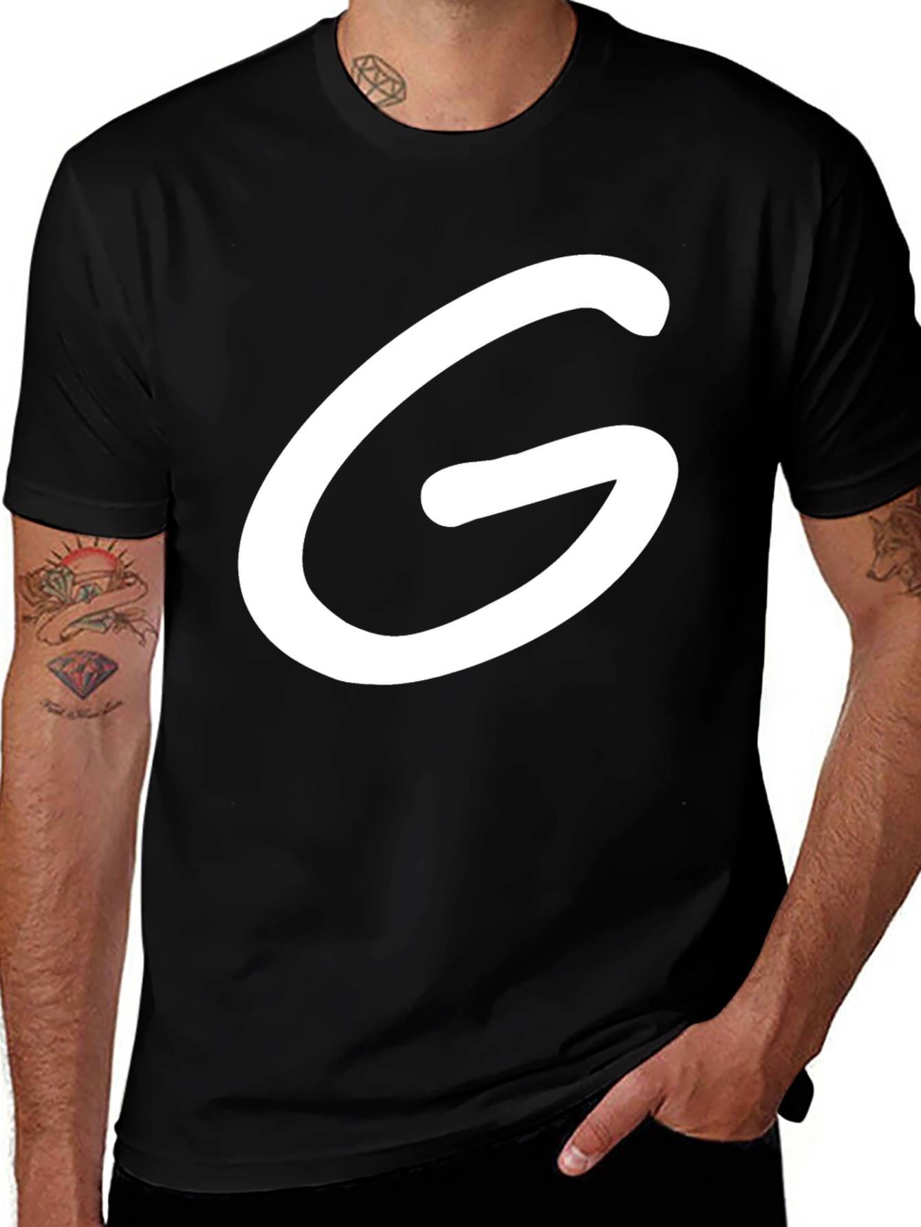 Variant 18 of Bold 'G' Graphic Tee - Classic Black