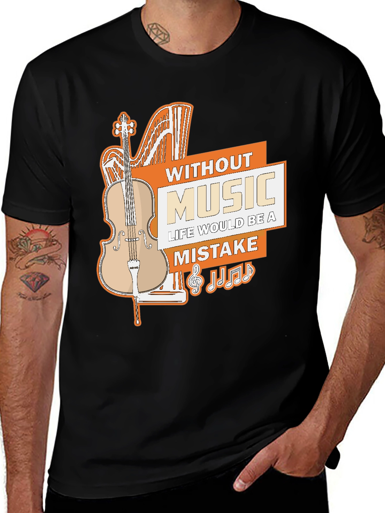 Variant 18 of Music Lover T-Shirt: Without Music Life Would Be a Mistake Tee