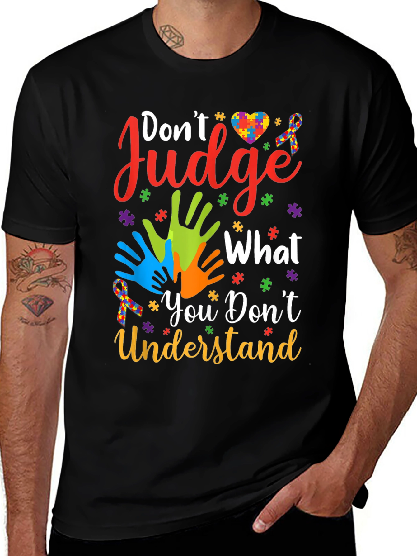 Variant 18 of Autism Awareness Graphic Tee - Don't Judge