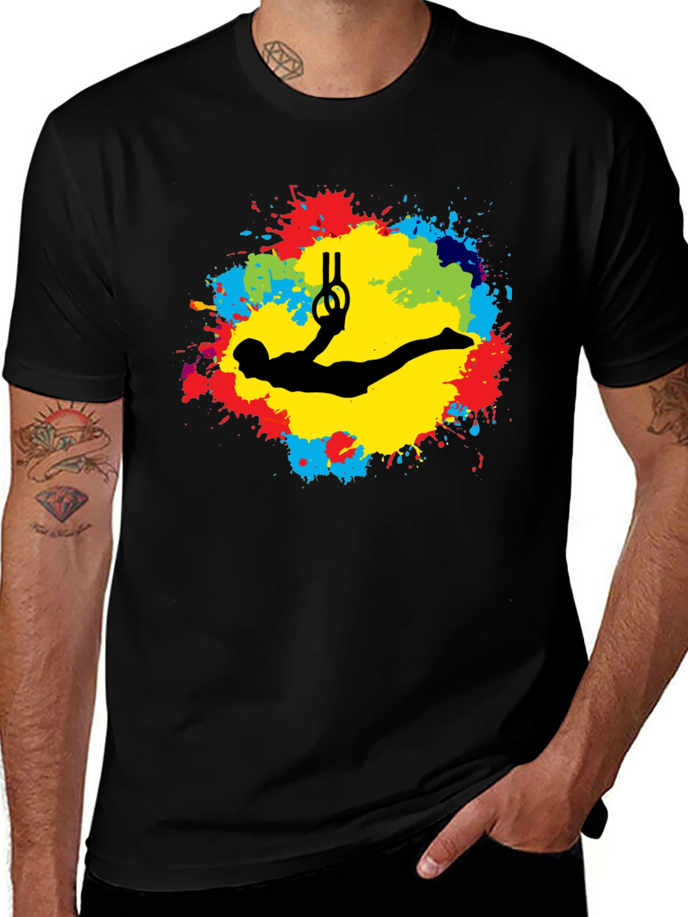 Variant 10 of Gymnast Rings Black T-Shirt - Artistic Design