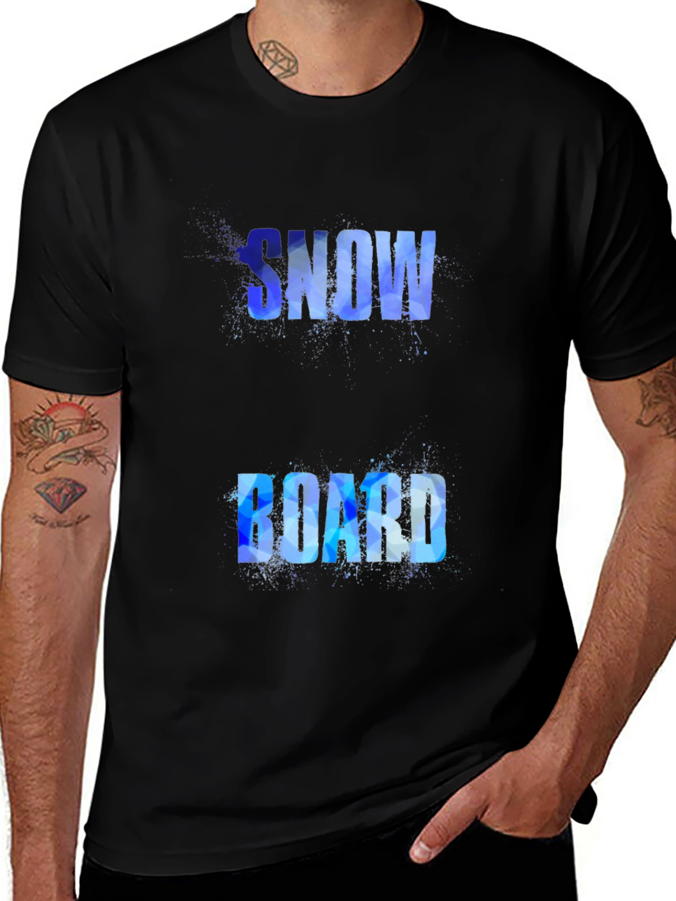 Variant 13 of Snowboard Graphic Print Black T-Shirt