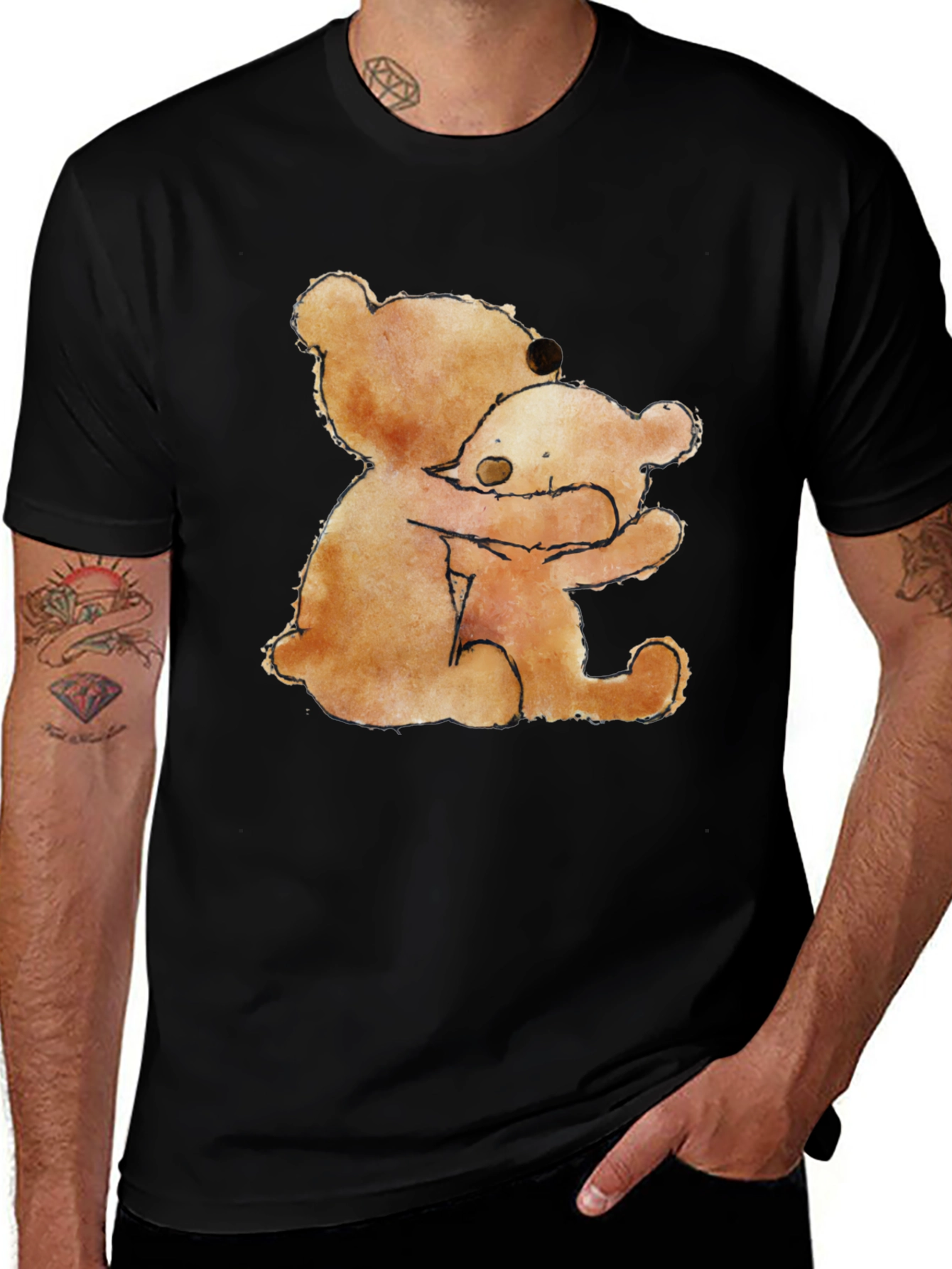 Hugging Bears Graphic Tee - Comfort & Style