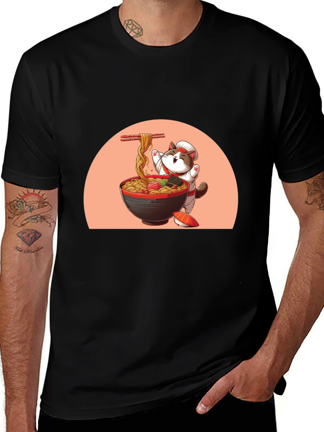 Variant 30 of Ramen Cat Graphic Tee - Cute Anime T-Shirt