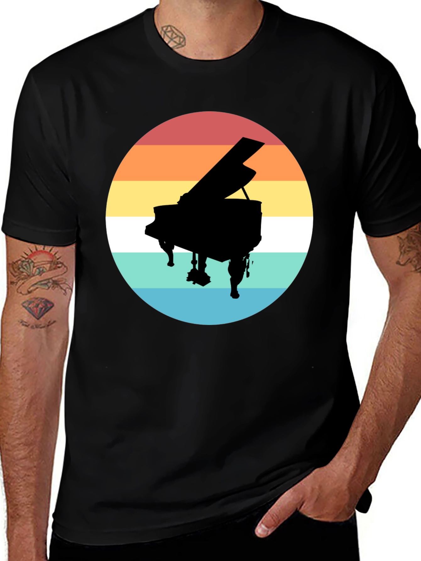 Variant 7 of Retro Piano Sunset T-Shirt