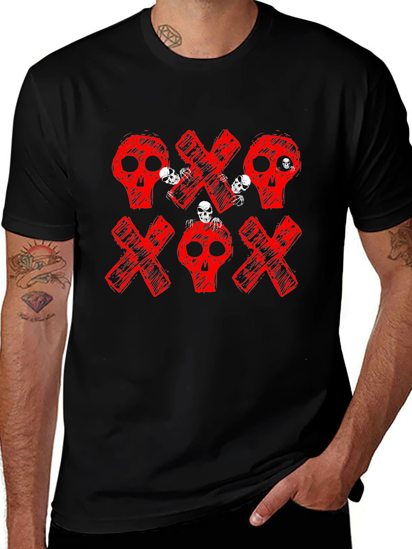 Variant 5 of Skull & Crossbones Black Graphic Tee