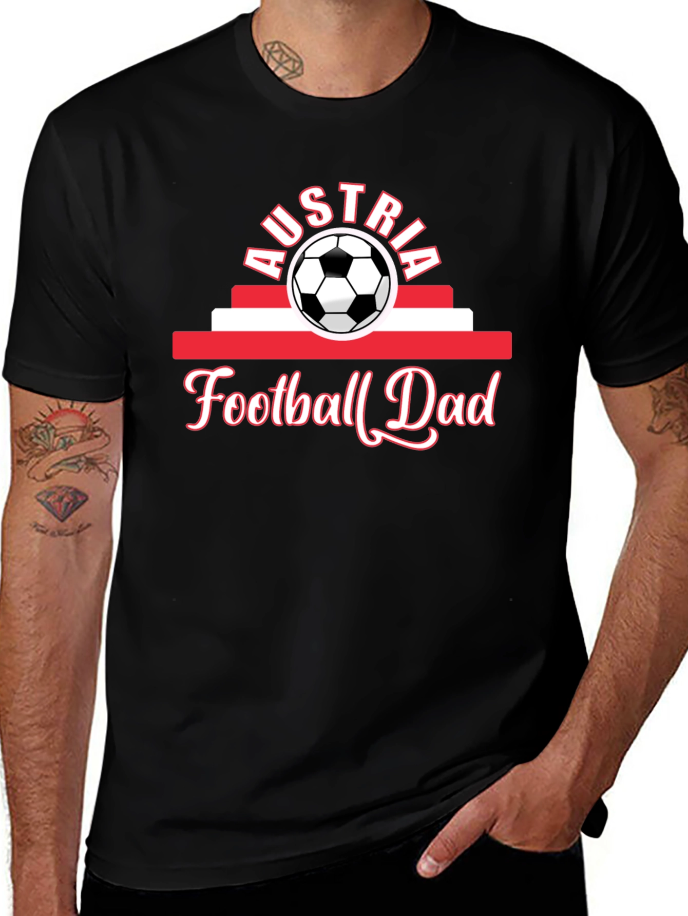 Austria Football Dad T-Shirt - Soccer Fan Tee