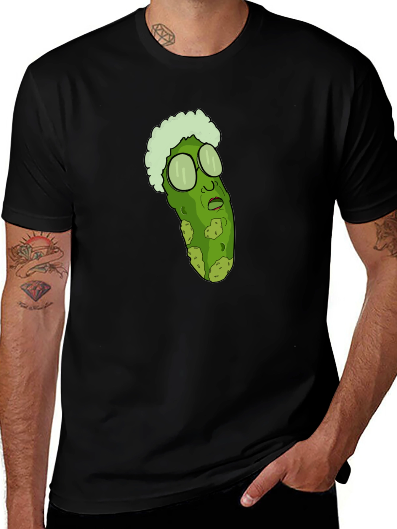 Pickle Rick Graphic T-Shirt - Black