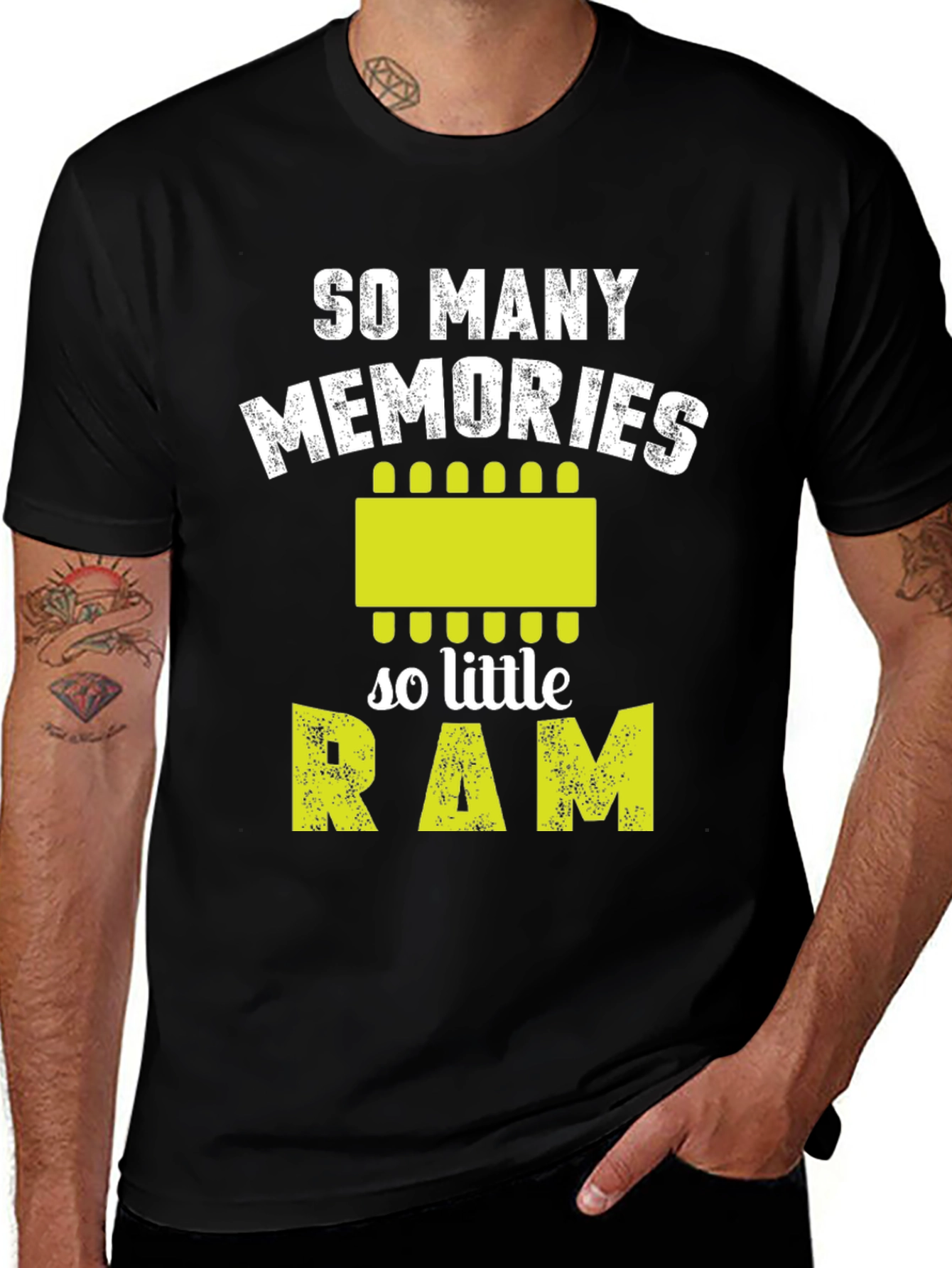 Variant 27 of So Many Memories, So Little RAM Black T-Shirt