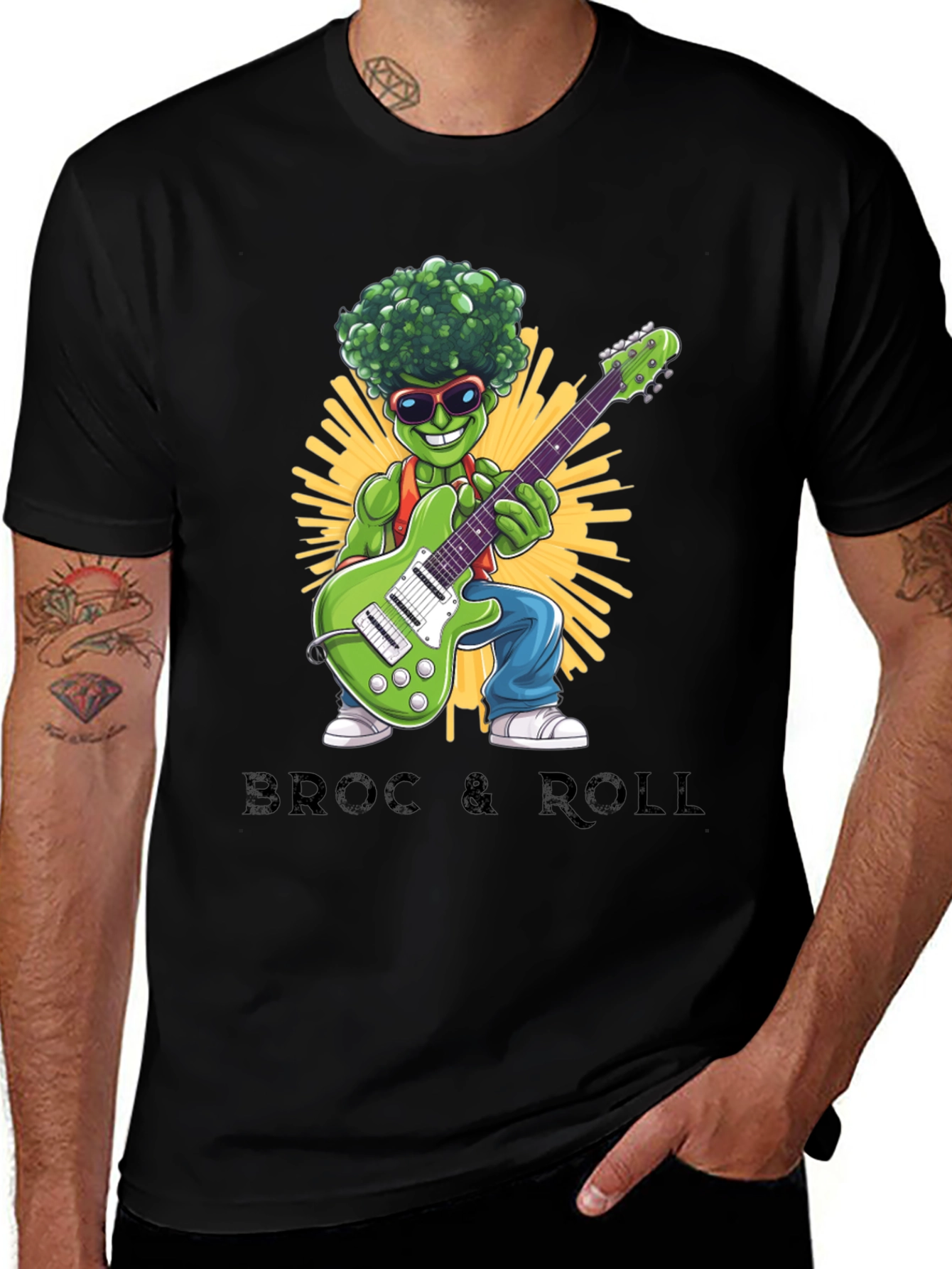 Variant 6 of Broccoli Rock & Roll Graphic T-Shirt