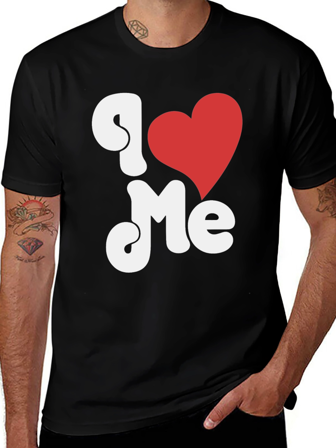 Variant 4 of I Heart Me Black Graphic Tee
