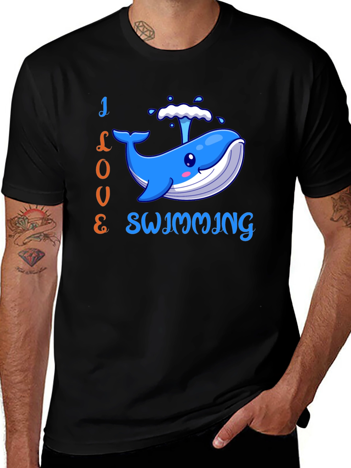 Variant 9 of I Love Swimming Whale T-Shirt