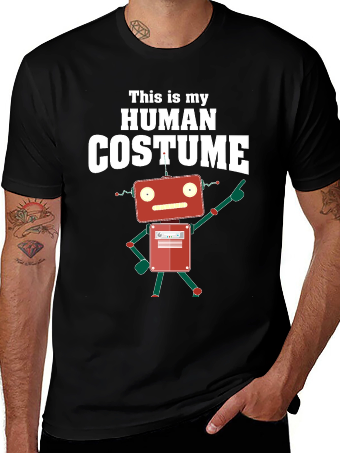 Variant 12 of Human Costume Robot Graphic T-Shirt