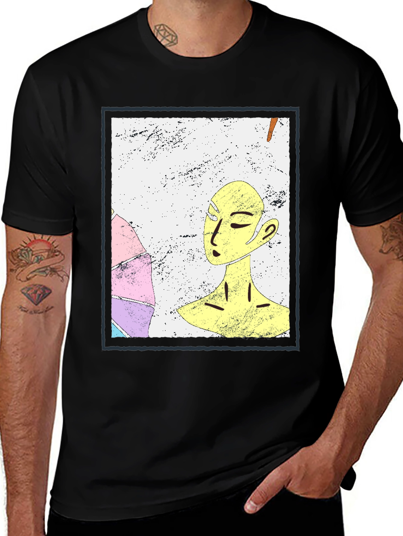 Variant 4 of Abstract Art Graphic Tee - Unisex Black T-Shirt