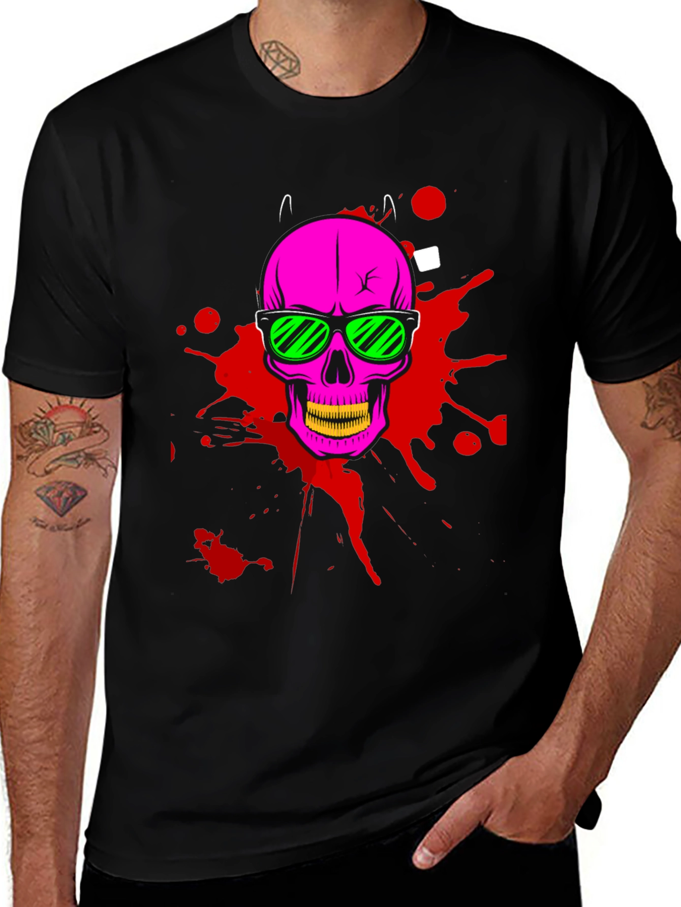 Variant 8 of Skull Graphic Tee - Edgy Streetwear
