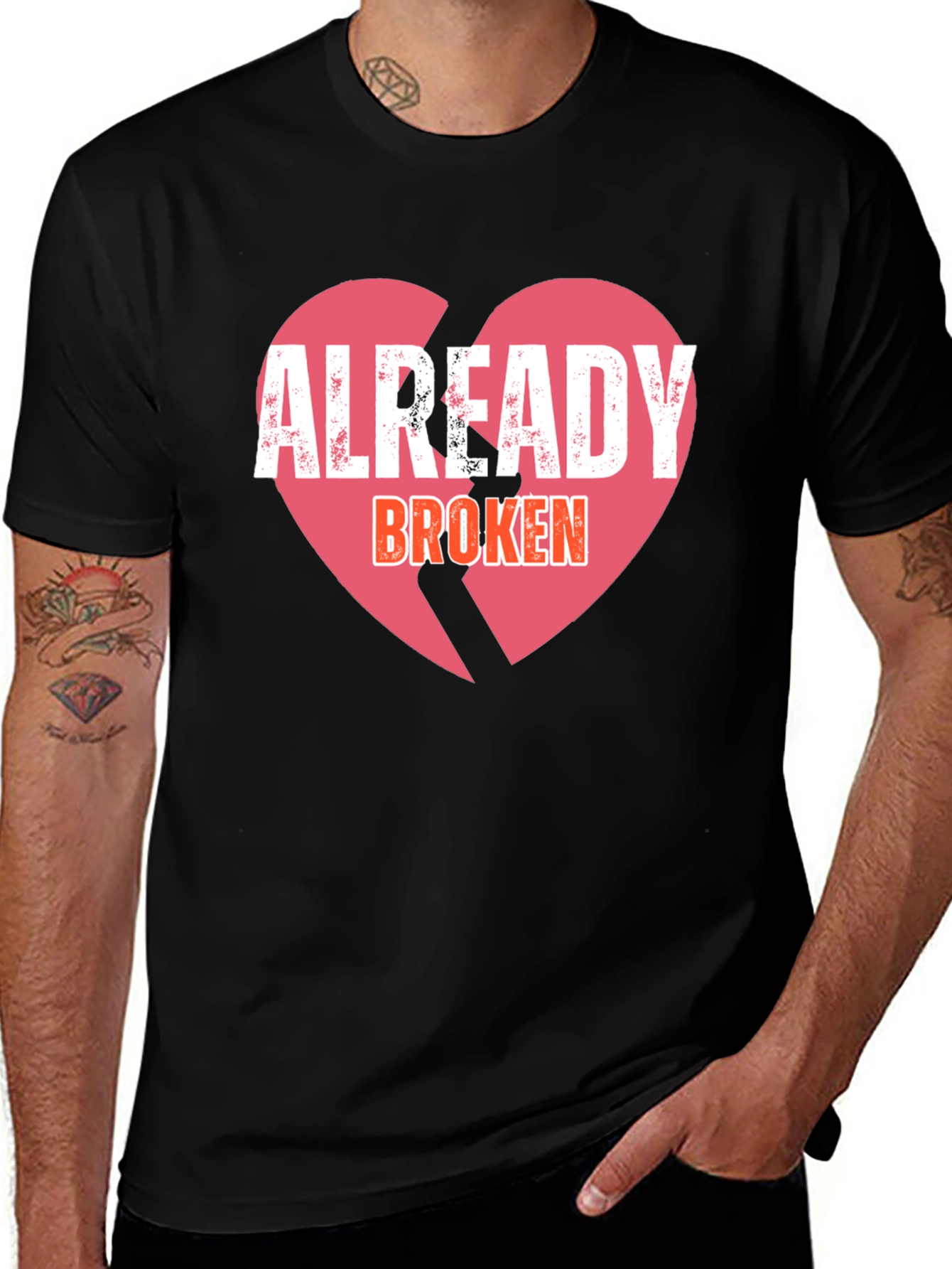 Variant 20 of Already Broken Heart Graphic Tee - Black