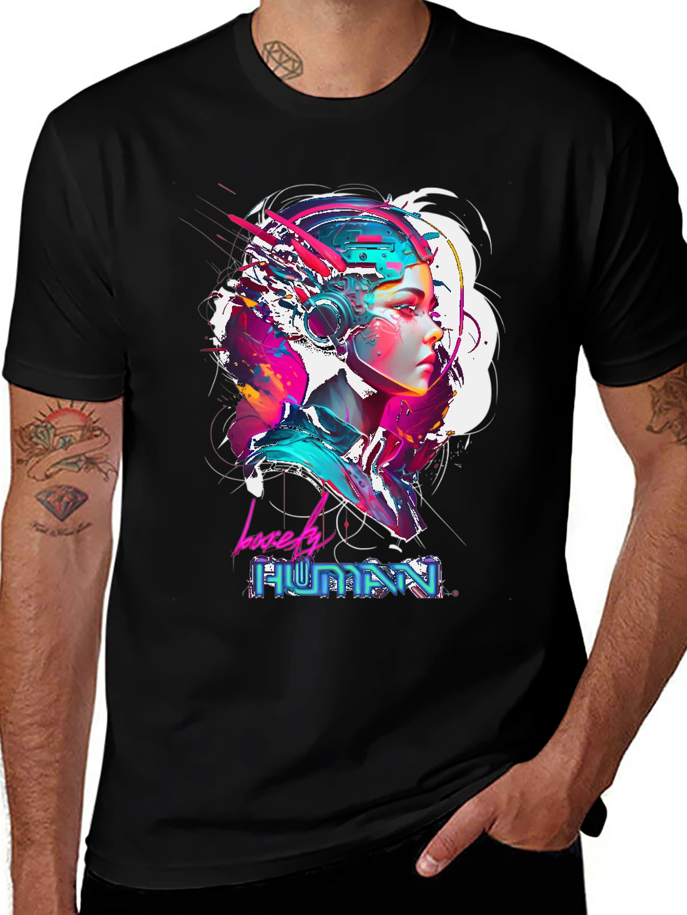 Cyberpunk Lovely Human Graphic Tee